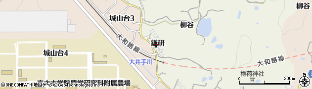 京都府木津川市鹿背山（鎌研）周辺の地図