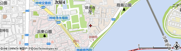 兵庫県尼崎市神崎町2-18周辺の地図