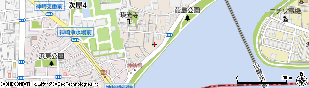 兵庫県尼崎市神崎町6-3周辺の地図