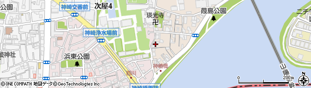 兵庫県尼崎市神崎町2-2周辺の地図
