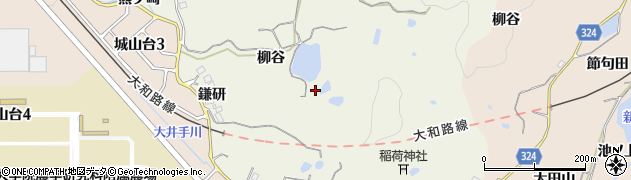 京都府木津川市鹿背山柳谷周辺の地図