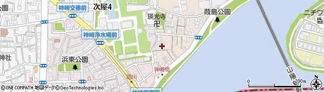 兵庫県尼崎市神崎町2周辺の地図