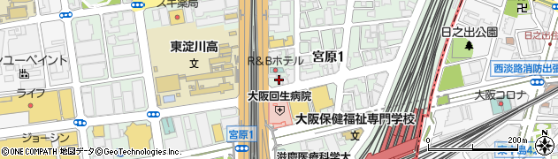 ファミリーマート大阪回生病院前店周辺の地図