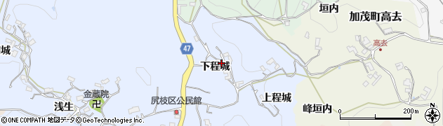 京都府木津川市加茂町尻枝下程城9周辺の地図