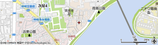 兵庫県尼崎市神崎町4周辺の地図