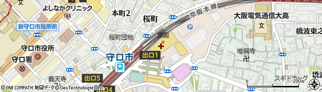 カステルバジャック　守口京阪百貨店周辺の地図