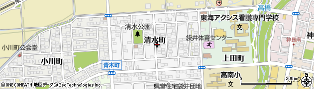 静岡県袋井市清水町周辺の地図
