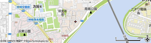 兵庫県尼崎市神崎町6-8周辺の地図