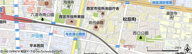 西宮市立勤労会館周辺の地図