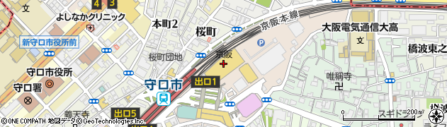 好日山荘京阪守口店周辺の地図