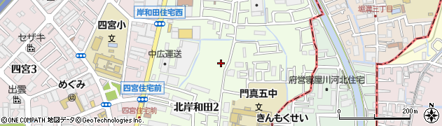 大阪府門真市北岸和田周辺の地図