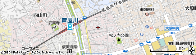 兵庫県芦屋市松ノ内町周辺の地図