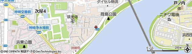 兵庫県尼崎市神崎町7-1周辺の地図