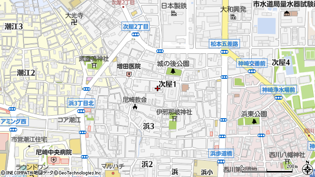 〒661-0965 兵庫県尼崎市次屋の地図