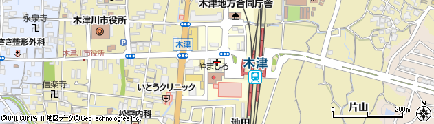 京都府木津川市木津駅前周辺の地図
