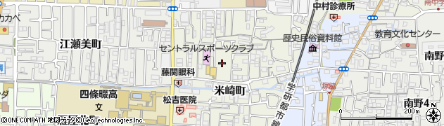 大阪府四條畷市米崎町周辺の地図