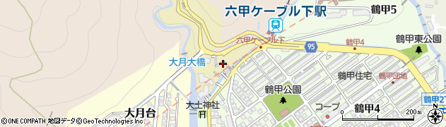 兵庫県神戸市灘区水車新田周辺の地図