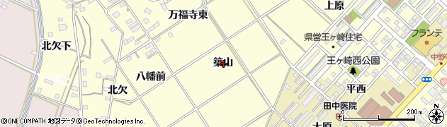 愛知県豊橋市王ヶ崎町築山周辺の地図