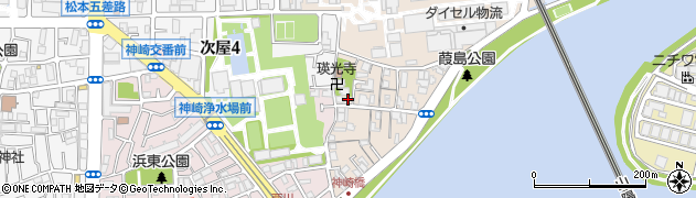 兵庫県尼崎市神崎町11-28周辺の地図