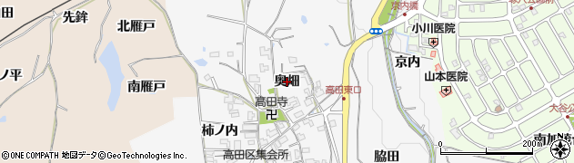 京都府木津川市加茂町高田（奥畑）周辺の地図