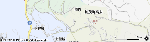 京都府木津川市加茂町高去（峰垣内）周辺の地図