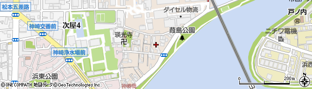 兵庫県尼崎市神崎町8周辺の地図
