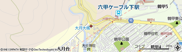 兵庫県神戸市灘区水車新田（滝ノ下）周辺の地図