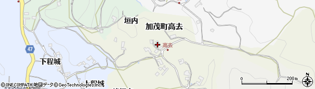 京都府木津川市加茂町高去（垣内）周辺の地図