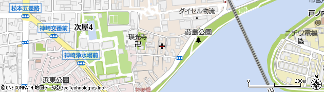 兵庫県尼崎市神崎町9周辺の地図