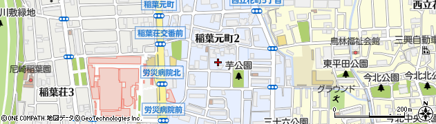 兵庫県尼崎市稲葉元町周辺の地図