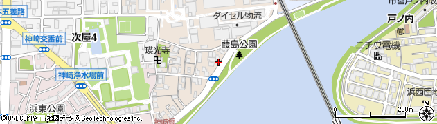 兵庫県尼崎市神崎町7周辺の地図