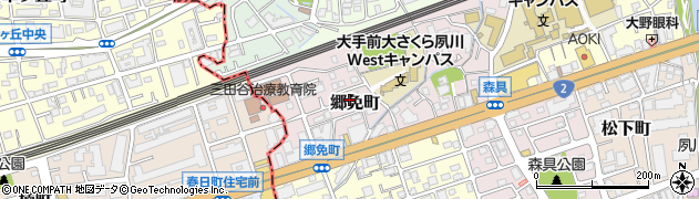 兵庫県西宮市郷免町周辺の地図
