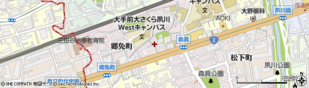 兵庫県西宮市郷免町2周辺の地図