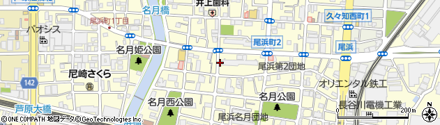 尾浜東浦公園周辺の地図