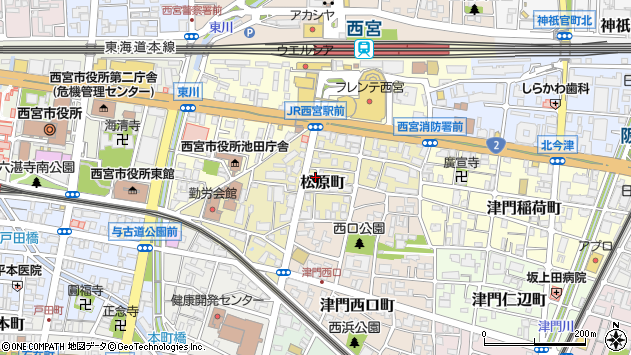 〒662-0912 兵庫県西宮市松原町の地図