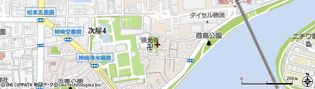 兵庫県尼崎市神崎町11周辺の地図