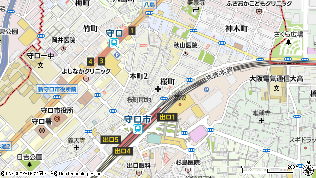 〒570-0027 大阪府守口市桜町の地図