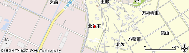 愛知県豊橋市王ヶ崎町（北欠下）周辺の地図