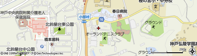 兵庫県神戸市北区山田町小部惣六畑山周辺の地図