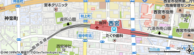 阪神百貨店　西宮店鮮魚周辺の地図