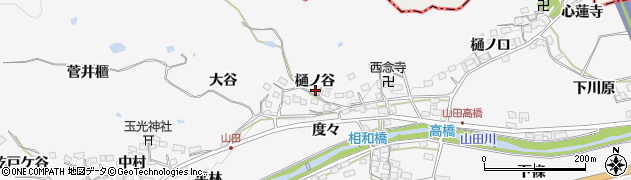 京都府精華町（相楽郡）山田（樋ノ谷）周辺の地図