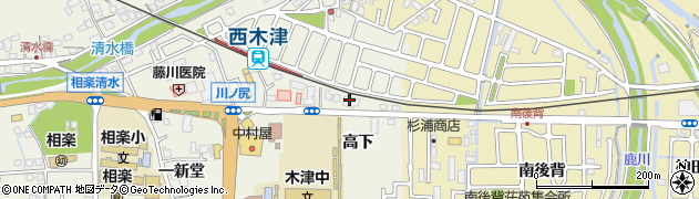 京都府木津川市相楽高下周辺の地図