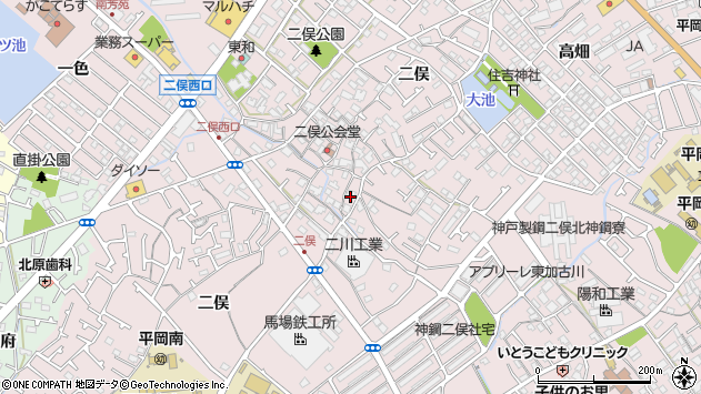 〒675-0111 兵庫県加古川市平岡町二俣の地図