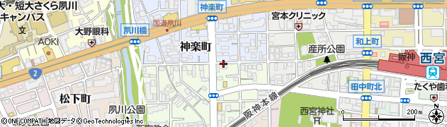 宮西町akippa駐車場周辺の地図
