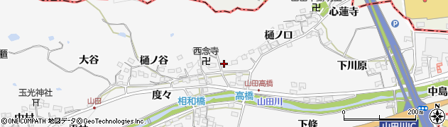 京都府精華町（相楽郡）山田（樋ノ口）周辺の地図