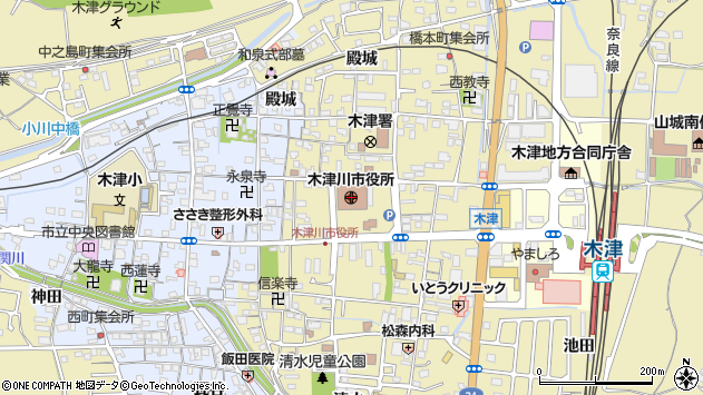 〒619-0200 京都府木津川市（以下に掲載がない場合）の地図