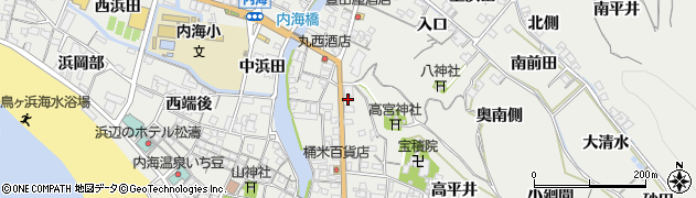 愛知県南知多町（知多郡）内海（北向）周辺の地図