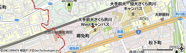 兵庫県西宮市郷免町6周辺の地図