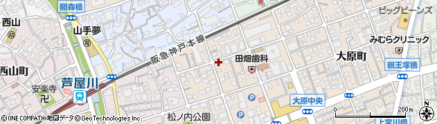 兵庫県芦屋市船戸町周辺の地図