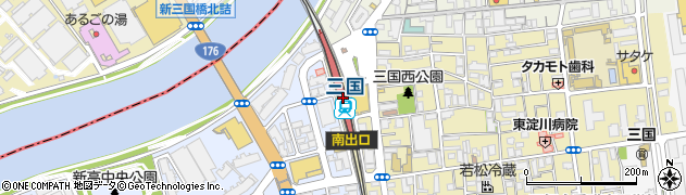 ローソンＨＡ阪急三国店周辺の地図